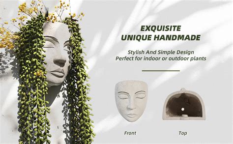 Amazon Yikush Wall Planter Head Planters For Indoor Outdoor