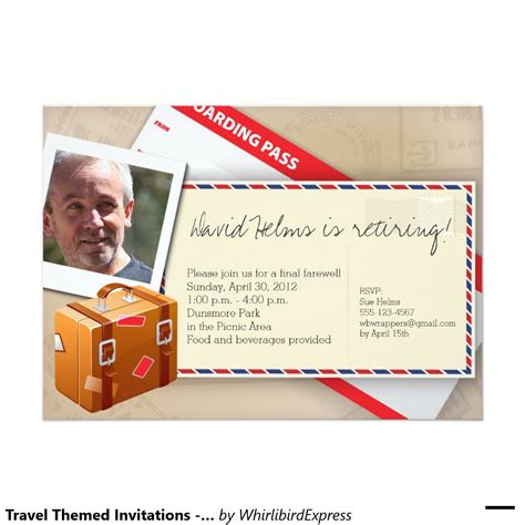 Travel Themed Invitations Great For Retirement Zazzle Travel