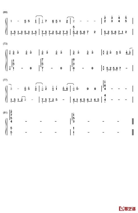 再见再见钢琴简谱 数字双手 李易峰 简谱网