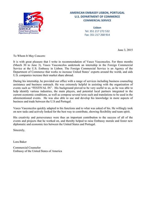 Letter Of Recommendation Us Embassy Pdf