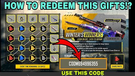 New Winters Winners Event How To Use Code Redeem This Gifts In Codm