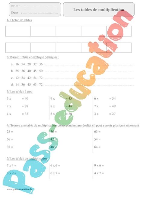 Exercice De Multiplication Cm A Imprimer Ti Bank Hot Sex Picture