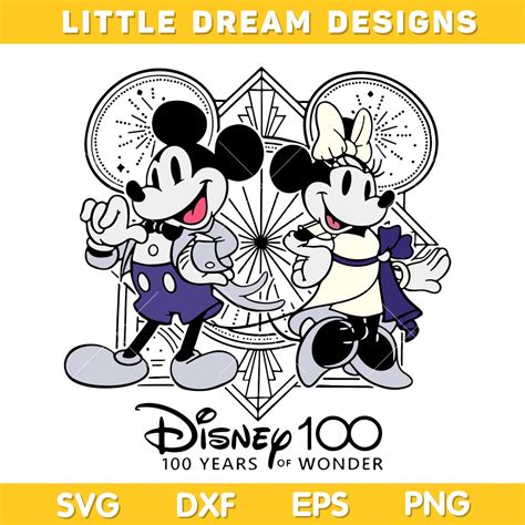 Disney 100 Years SVG, Mickey And Minnie 100 Years Of Wonder - Inspire Uplift