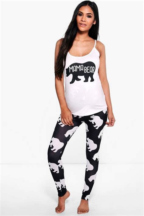 Maternity Mama Bear Pj Set Boohoo