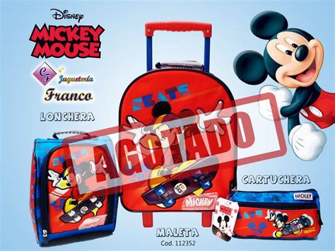 Maleta Mochila Lonchera Cartuchera Mickey Mouse Original S 279 99 En