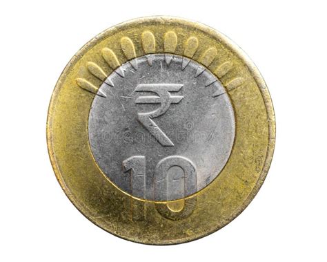 India One Rupee Coin On A White Isolated Background Stock Photo Image