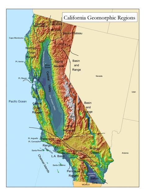 Golden State Online - California Relief Map Printable | Printable Maps