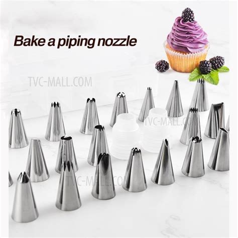 34pcs Pastry Bag Nozzle Converter Set Dessert Confectionery Cake Pastry