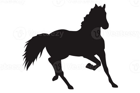 Black Running Horse Silhouette with Transparent Background 23630285 PNG