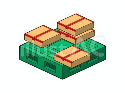 荷物を適当に置いたパレットイラスト - No: 2424828｜無料イラスト・フリー素材なら「イラストAC」