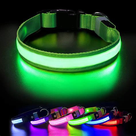 Pceotllar Light Up Led Dog Collar Waterproof Rechargeable For Night