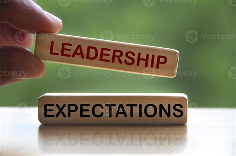 Hand Holding Wooden Blocks With Text Leadership Expectation