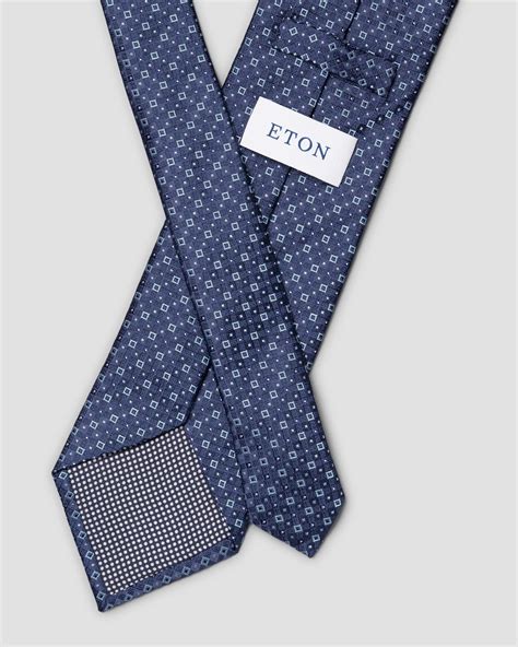 Geometric Print Silk Tie Eton