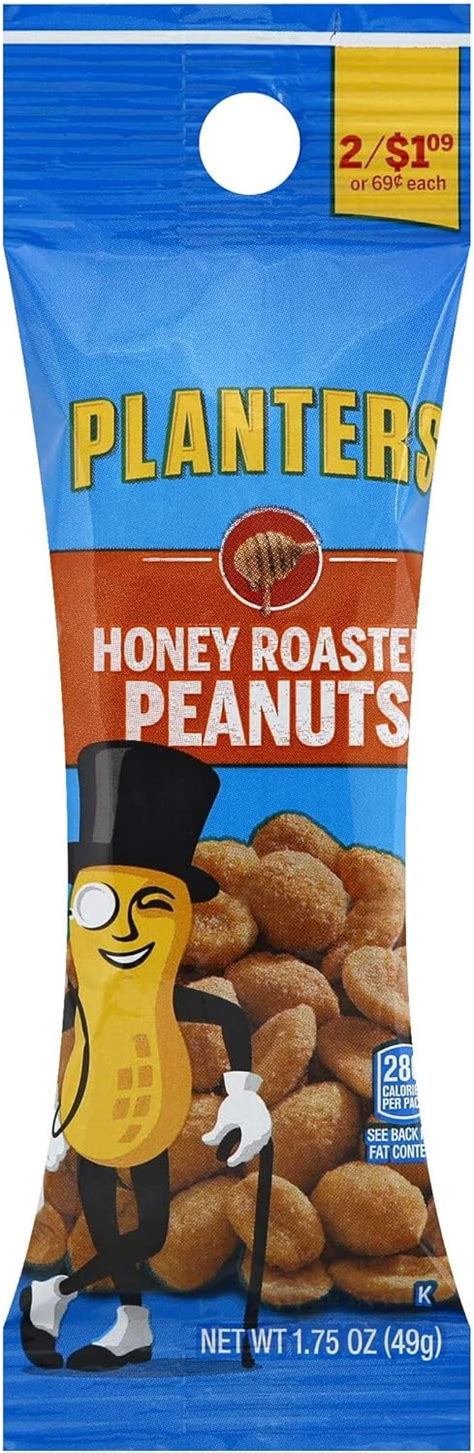 Planters Honey Roasted Peanuts 175 Ounce Tubes Pack Of 108 Au Pantry Food And Drinks