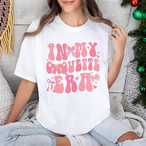 In My Coquette Era Comfort Colors Shirt Pink Bow Shirt Pink Ribbon Coquette Bows Pink Lover