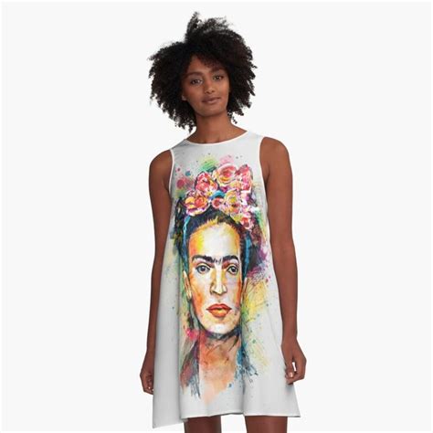 A Woman With Flowers On Her Head Is Wearing A Dress That Has An Image