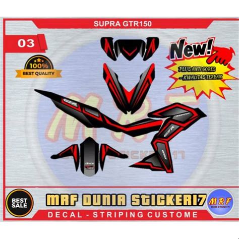 Jual Sticker Decal Supra GTR 150 Strip Merah Stiker Dekal Supra GTR 150