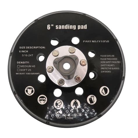 Inch Mm Hook And Loop Backup Holes Black Sanding Backing Pad