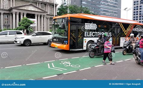 transjakarta electric bus stock footage video  business