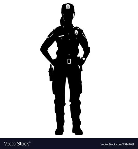 Police officer woman black icon on white Vector Image