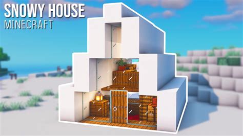 Minecraft How To Build A Simple Snowy House Youtube