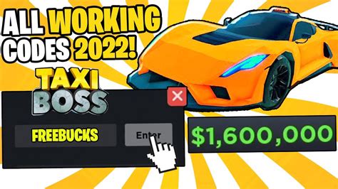 New All Working Codes For Taxi Boss August 2022 Roblox Taxi Boss Codes Youtube