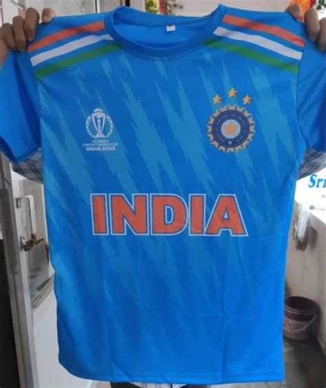 Blue Polyester Cricket T Shirts India Jersey Printed At Rs 200 Piece