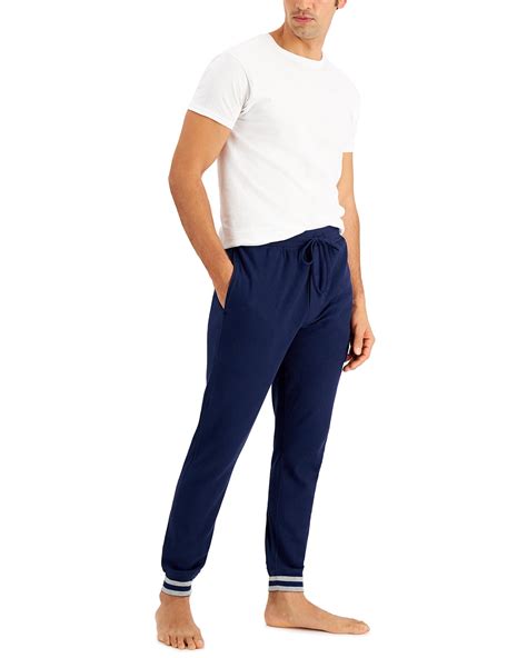 Hanes Mens Waffle Knit Sleep Jogger Pant Navy Small