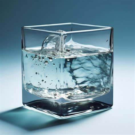 Premium Ai Image A Square Water Glass On A Table