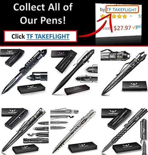 Takeflight Tactical Pen Survival Gear Aircraft Grade Aluminum Led