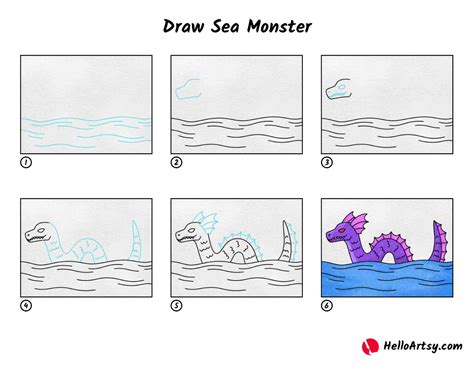 Sea Monster Drawing Cute