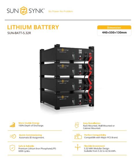 Sunsynk Battery Lfp Rack Mount Kwh V Bitmart Power