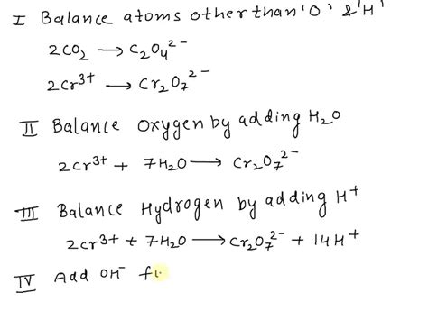 SOLVED Balance The Following Redox Reaction By Half Reaction Method