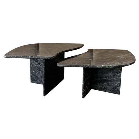 Set of Dark Marble Italian Nesting Tables – Pop Up Home