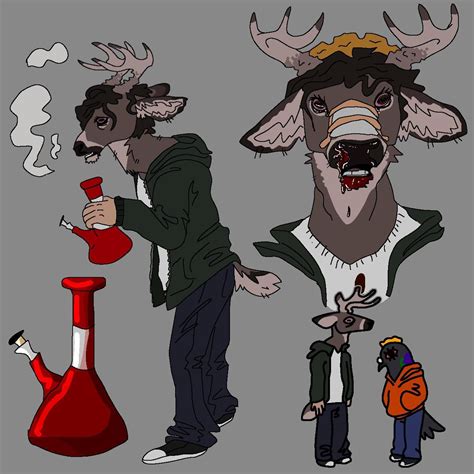 Buck headed stoner. Animal symbolism is my fav thing ever, also more interesting to draw. I ...