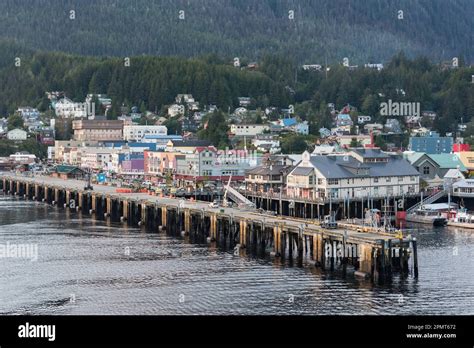 Ketchikan, AK - September 9, 2022: City skyline of the port of ...