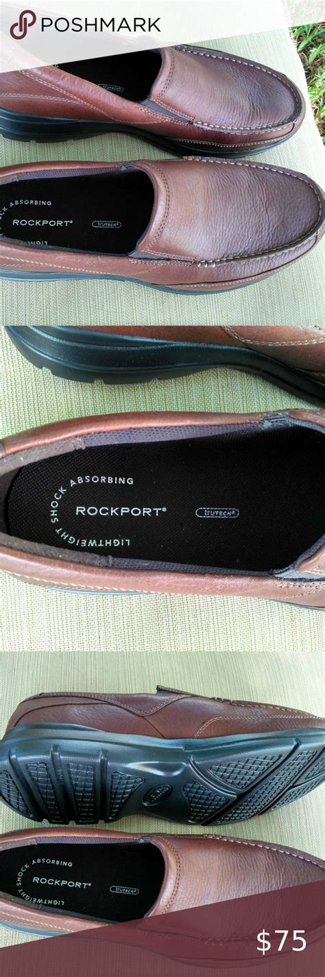 Rockport Xcs City Play Two Slip On Mens Brown Leather Shoes Sz 12 M78147 Mens Brown Leather