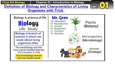 Definition Of Biology Characteristics Of Living Organisms YouTube