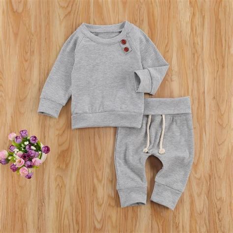 Nouveau né bébés garçons filles hauts tricotés solides pantalons à