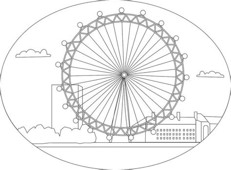 Libro Da Colorare Con La Ruota Panoramica Del London Eye Da Stampare E