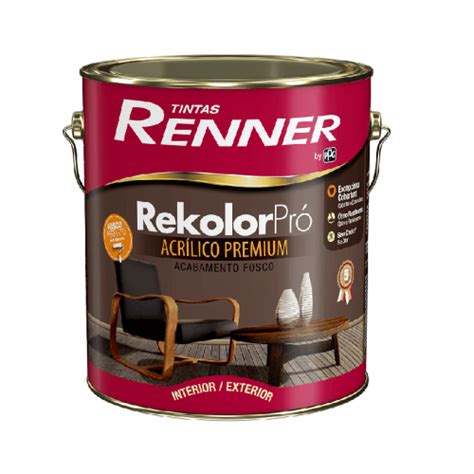 Tinta Acr Lica Rekolor Pr Branco Semibrilho L Renner