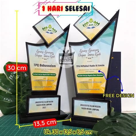 Jual Plakat Plakat Kayu 30 X 14 Cm Trophy Piala Piagam Penghargaan