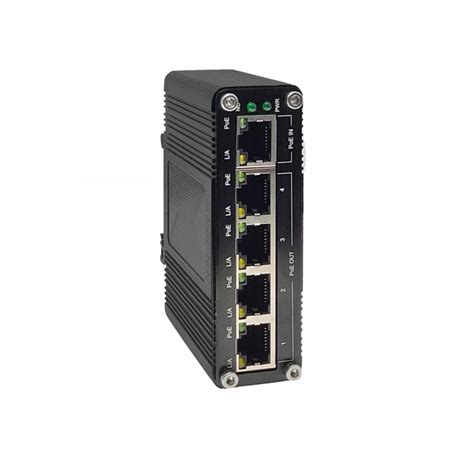 4 Port PoE Extender (IEEE 802.3af/at) PoE Injector auf DIN-Hutschiene