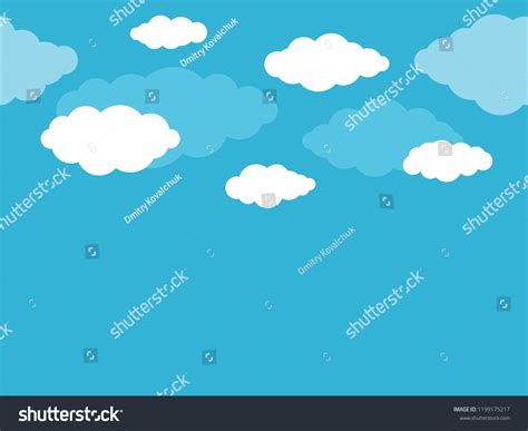 Cartoon Blue Sky Clouds Seamless Pattern