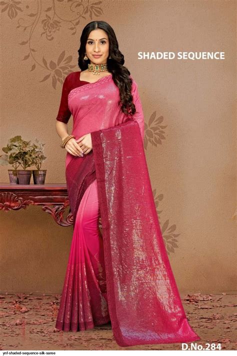 Ynf Shaded Sequence Silk Saree