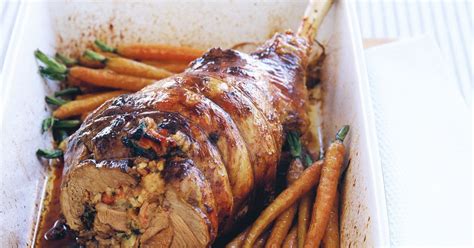 Roast Lamb With Bacon Stuffing