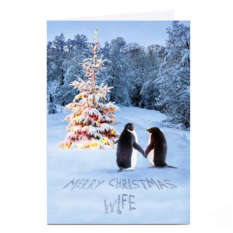 Buy Personalised Christmas Card Penguin Couple Wife For Gbp 1 79 Card Factory Uk