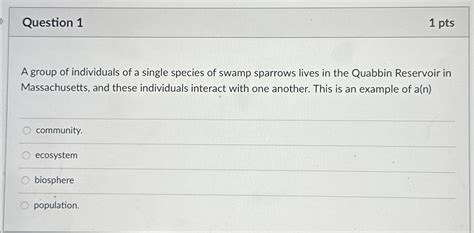 Solved Question Ptsa Group Of Individuals Of A Single Chegg