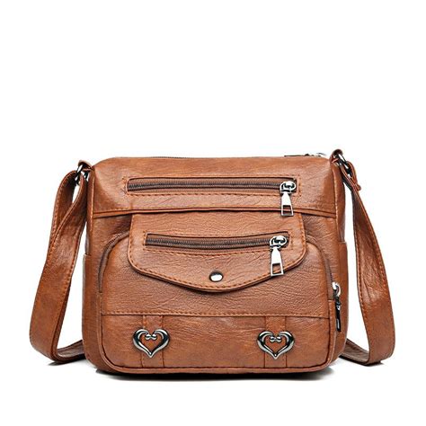 Yogodlns Vintage Hoge Kwaliteit Pu Lederen Schoudertas Crossbody Tas