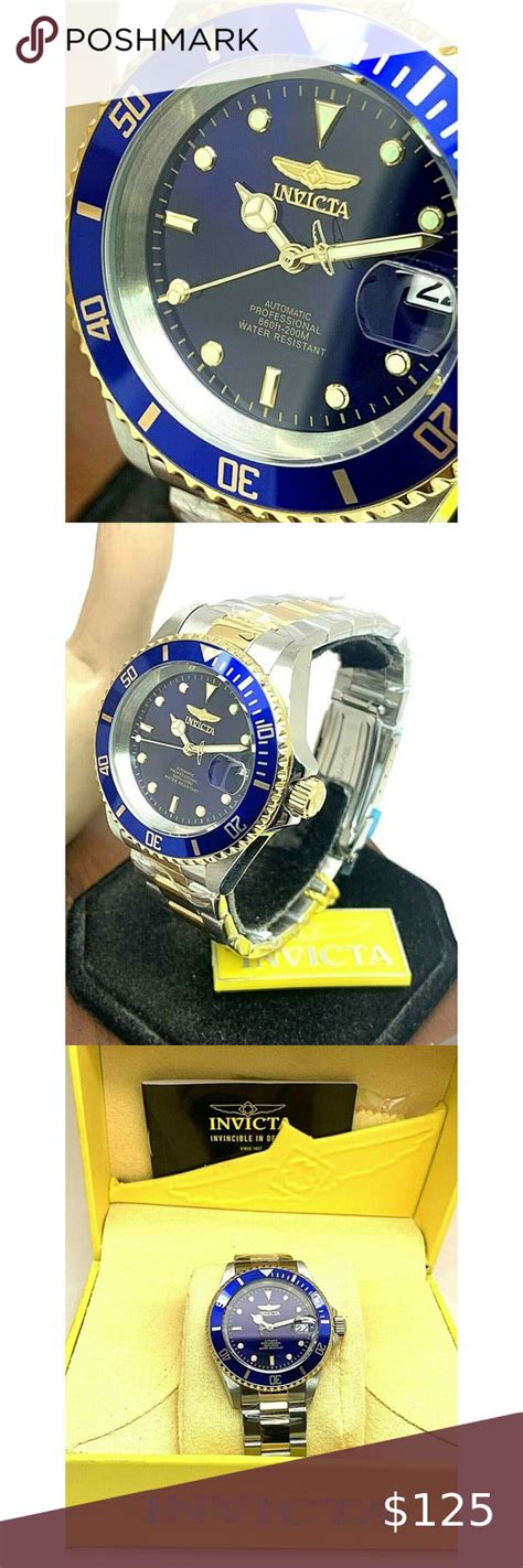 Invicta Mens Watch 8928ob Pro Diver Automatic Blue Dial Two Tone S